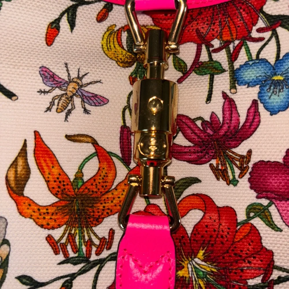 Gucci Jackie 1964 Floral Pink Shoulder Bag - Picture 2 of 14